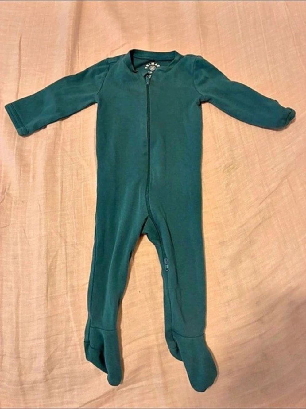 Primary Baby Organic Zip Footie Green Size 3-6M